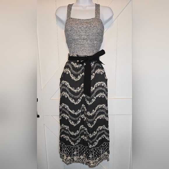 Anthropologie Lilka Maple Lane Jumpsuit XS Gray Bodice Loose Leg Boho Pants - Picture 1 of 10